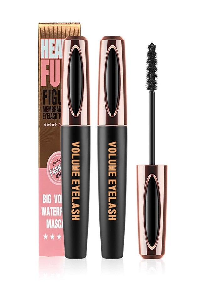 Tiejdhr 4D Silk Fiber Lash Mascara Extension Voluminous Mascara Waterproof & Smudge-Proof Long-Lasting 24 Hours No Flaking Longer Thicker Eyelashes,All Day Exquisitely Full (2 Packs) - Image 1